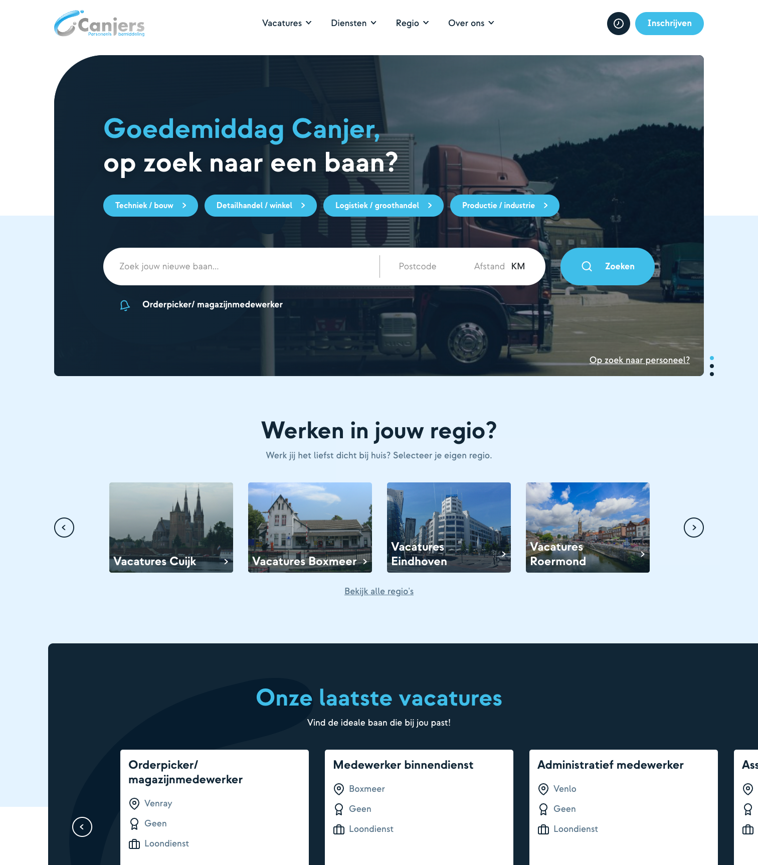 Website Canjers Personeelsbemiddeling.