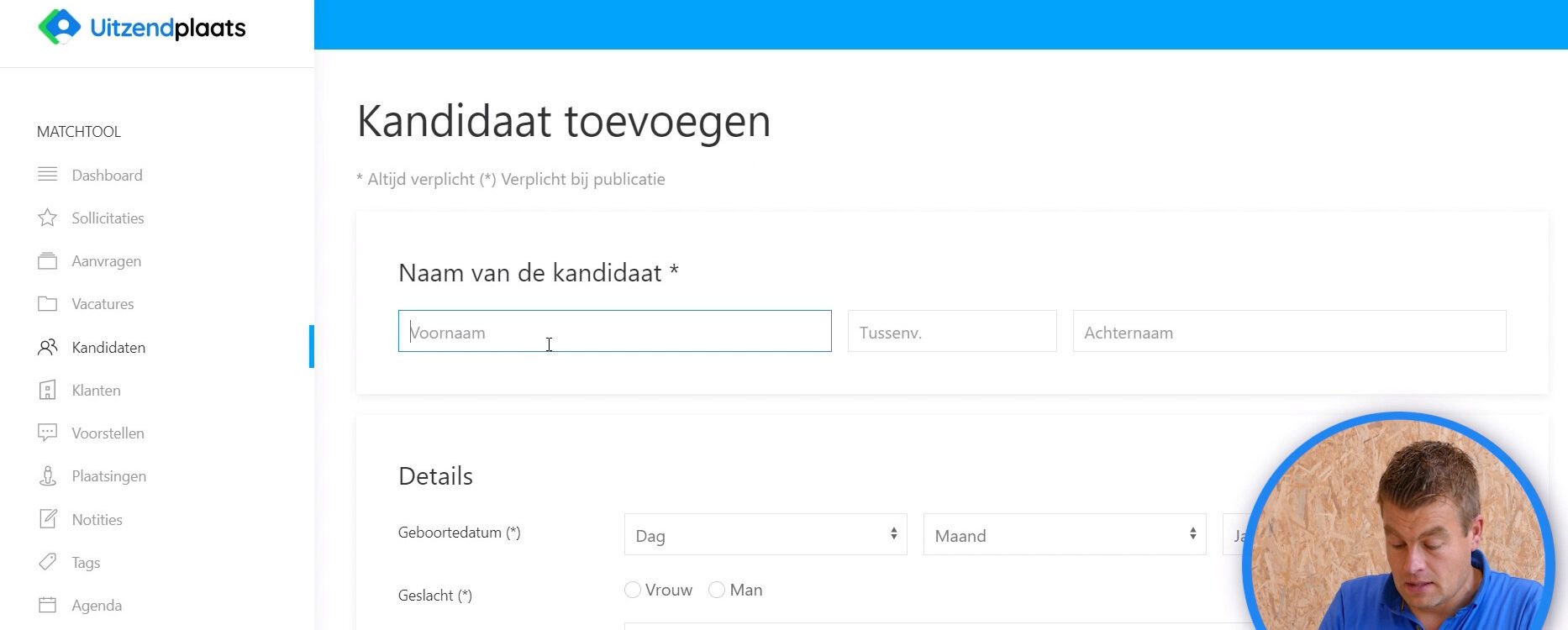 Kandidaten aanmaken met Uitzendplaats